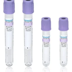 Tubo Carestainer "Vacio" PET 13x75 - 13x100 con EDTA K2 x 100 unid. (tapa violeta).